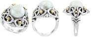 EFFY Collection EFFY&reg; Cultured Freshwater Pearl (11mm) Statement Ring in Sterling Silver & 18k Gold Over Silver